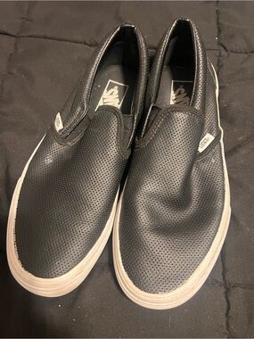 Vans Black Perforated Slip-On Loafers